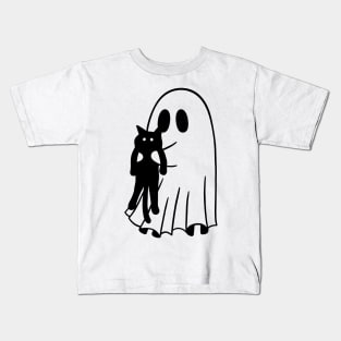 Black Cat Ghost Kids T-Shirt